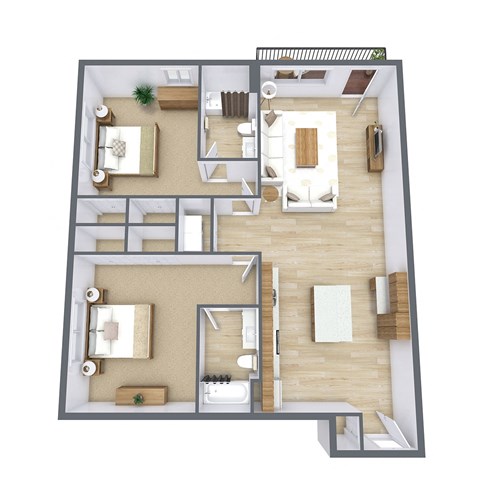 a floor plan of a house with a bedroom and a living room